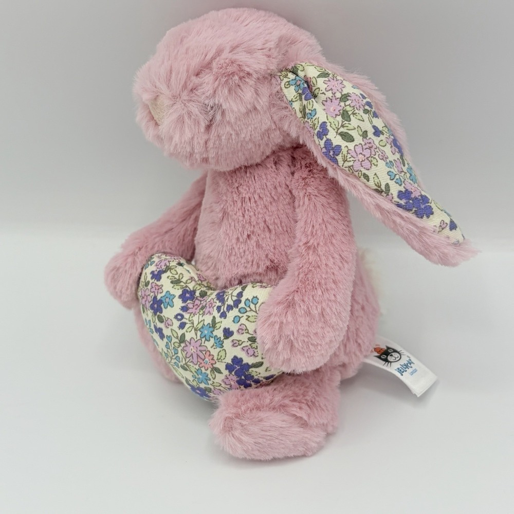 Jellycat Blossom Pink Tulip Heart Bunny Plush Small 6" - Picture 2 of 5